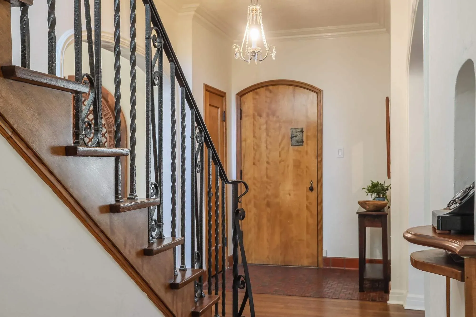 Custom wood staircase with open risers